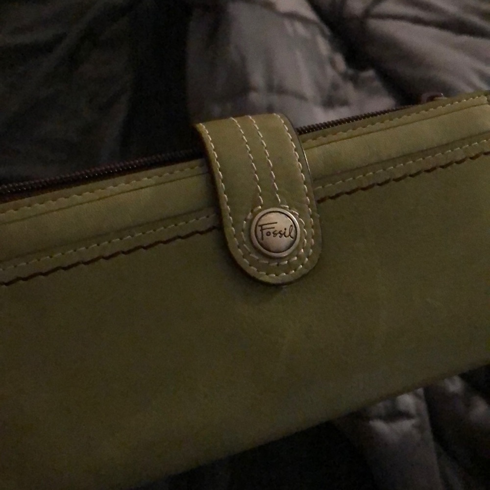 Green with purple and teal detailed Wallet